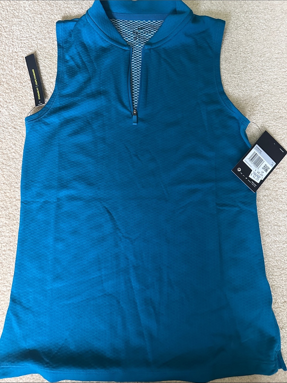 Nike Dri-Fit Sleeveless Teal Performance Zip-Front Women's Top
